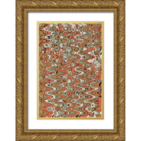 Treechild 23x32 Gold Ornate Wood Framed with Double Matting Museum Art Print Titled - Pastel ZigZag