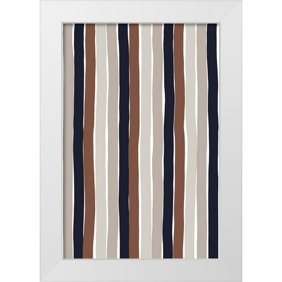 Treechild 23x32 White Modern Wood Framed Museum Art Print Titled - Gentle Color Stripes