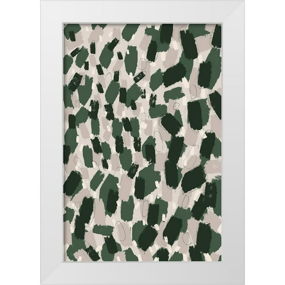 Treechild 23x32 White Modern Wood Framed Museum Art Print Titled - Green Dabs