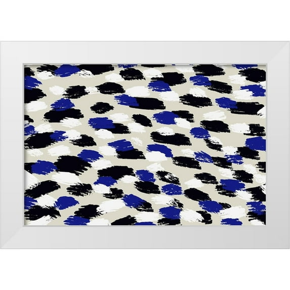 Treechild 24x17 White Modern Wood Framed Museum Art Print Titled - Blue Strokes Square