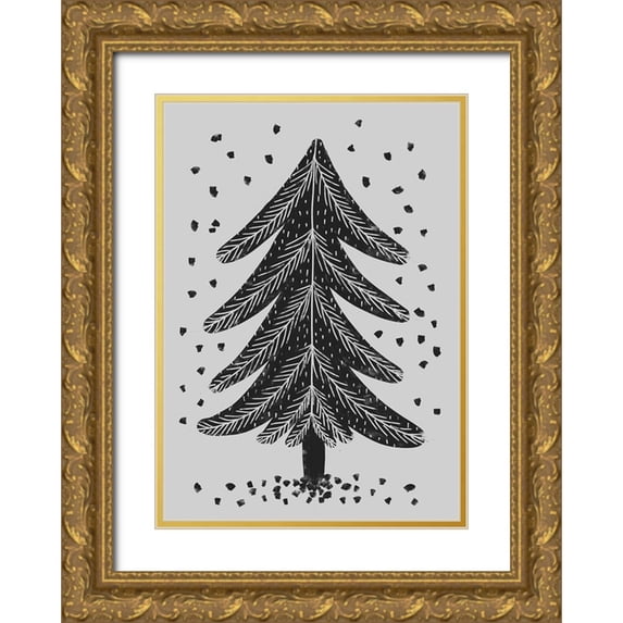Treechild 24x32 Gold Ornate Wood Framed with Double Matting Museum Art Print Titled - Pine Tree