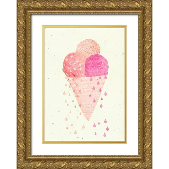 Treechild 24x32 Gold Ornate Wood Framed with Double Matting Museum Art Print Titled - Yummy Ice