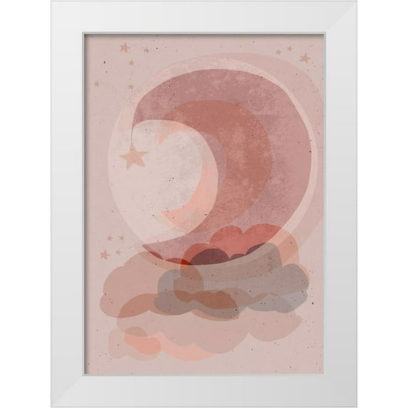 Treechild 24x32 White Modern Wood Framed Museum Art Print Titled - Gentle Moon