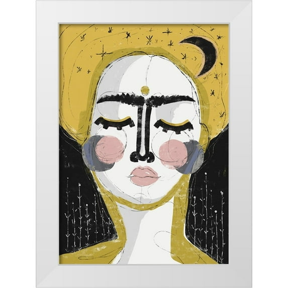 Treechild 24x32 White Modern Wood Framed Museum Art Print Titled - The Goddess Of The Night