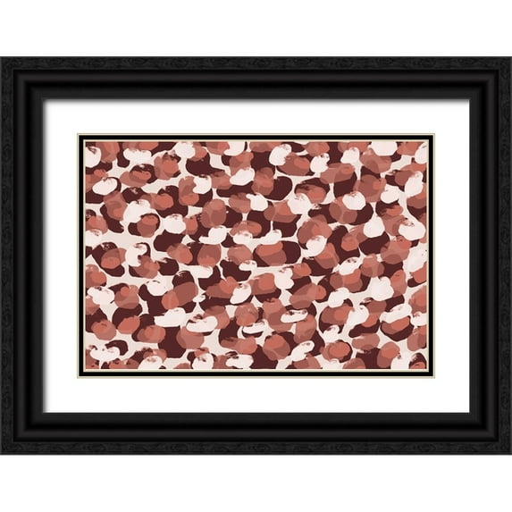 Treechild 32x23 Black Ornate Wood Framed with Double Matting Museum Art Print Titled - Pastel Brush Dots Pattern
