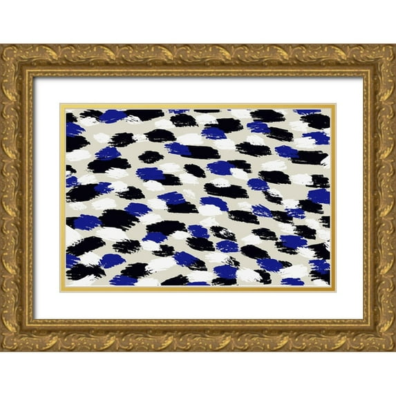 Treechild 32x23 Gold Ornate Wood Framed with Double Matting Museum Art Print Titled - Blue Strokes Square