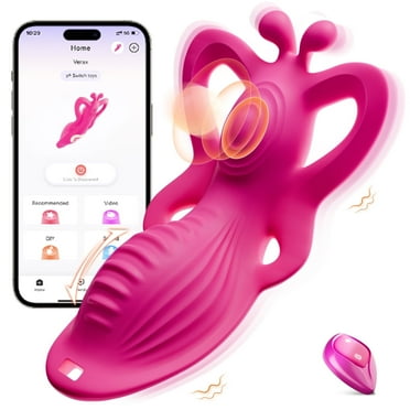 Treediride With APP Control Female Wearable Panty Set Vibrator with 9 Vibration Modes Remote Control Vibrator Adult Couple Sex Toys (Rose)
