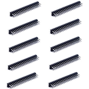 Treedix 0.1inch 2 x 20-pin Dual Male Header Double Row Straight Connector Pin Header Compatible with Raspberry Pi Zero GPIO (Pack of 10)