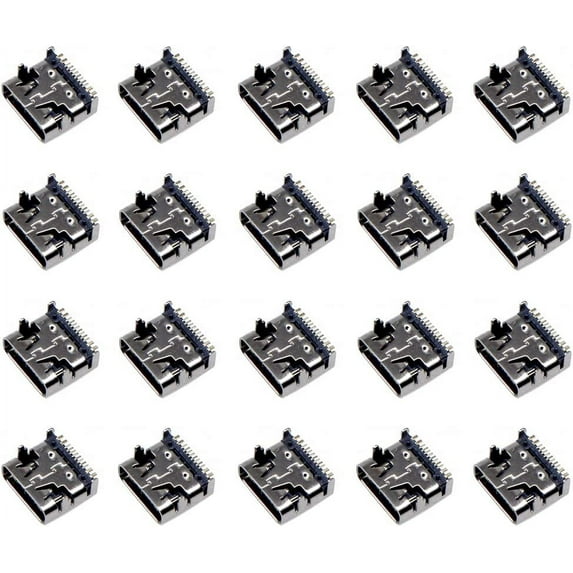 Treedix 20PCS USB Type C 3.1 Female Socket Connector Jack Port 16-Pin Replacement Adapter Jack Socket for Data Transmission,Charging