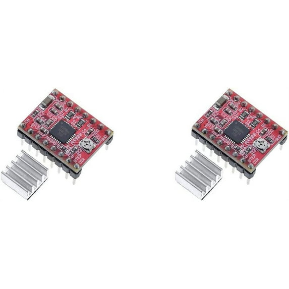Treedix 2pcs Reprap Stepper Driver Stepper Motor Driver A4988 with Heat Sink