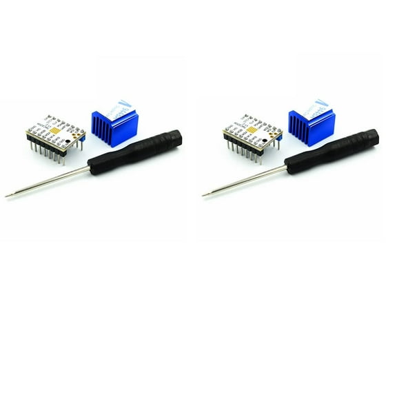 Treedix 2pcs TMC2208 V1.2 3D Printer Stepper Motor Driver with Heat Sink Screwdriver for 3D Printer Controller Mother Boards Reprap Ramps1.4 MKS Prusa i3 Ender-3 Pro