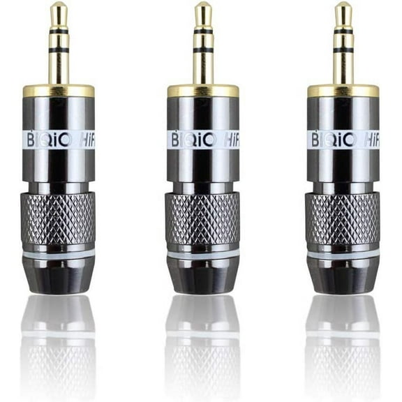 Treedix 3pcs 3.5MM Plug/Jack Dual Channel Headphone Plug Stereo Audio Cable Welding Male Head