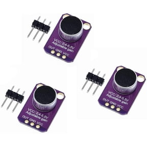 Treedix 3pcs MAX4466 Electret Microphone Amplifier Micropower Operational Amplifier Module Breakout Board Adjustable Gain Compatible with Arduino