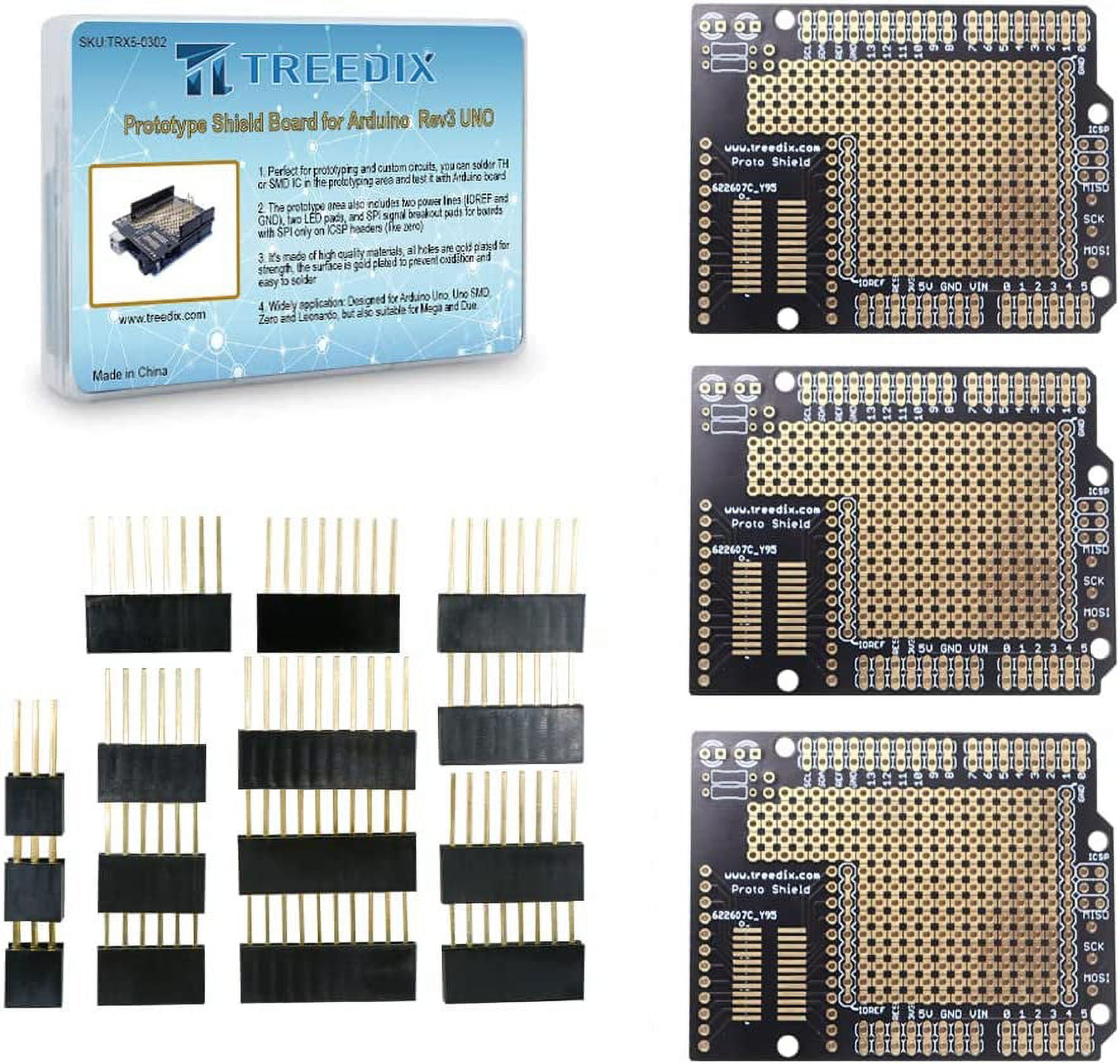 Treedix 3pcs Proto Shield Board Expansion PCB Breadboard Double Sided ...