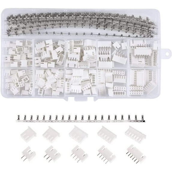 Treedix 460pcs JST Connector Kit with 2.54mm Female Terminals Connector JST-XH 2P/3P/4P/5P/6P Female Housing Connector and Male Pin Connectors