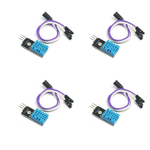 Treedix 4pcs DHT11 Temperature Humidity Sensor Module Digital Temperature Humidity Sensor Temperature and Humidity Module Compatible with Dupont Wires