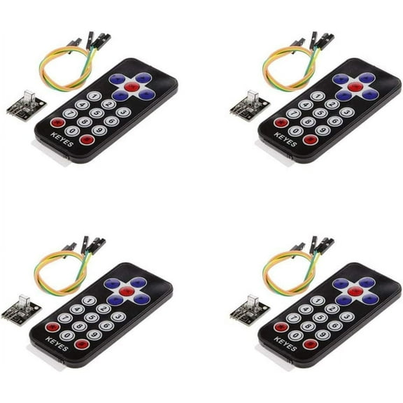 Treedix 4pcs Infrared Remote Control Kit Sensor Module 38KHZ Remote Control Compatible with Arduino