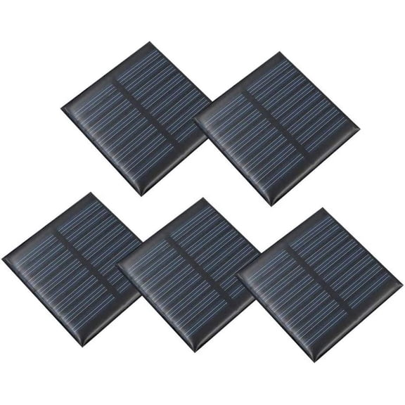 Treedix 5pcs 4V 60mA Polysilicon Solar Panel Glue Solar Cell Battery Charger DIY Solar Product Mini Small Solar Panel Module Kit Polycrystalline Silicon Encapsulated in Waterproof Resin (60mA)