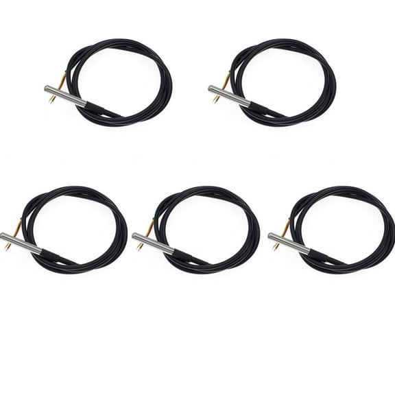 Treedix 5pcs Waterproof Temperature Probe Thermometer DS18B20 1M Temperature Sensor