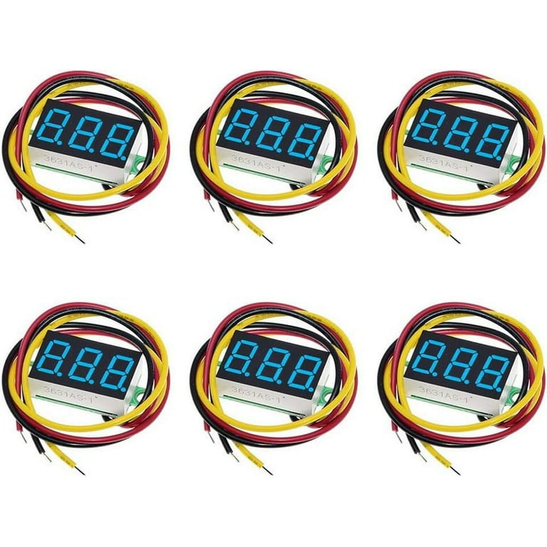 Treedix 6pcs 0.36'' 3-Digit 7-Segment Display Voltmeter Three-Wire