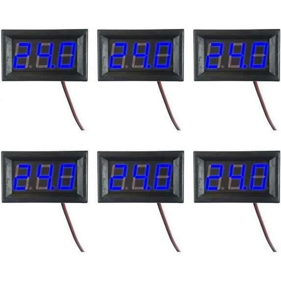 Treedix 6pcs 0.56'' 3-Digit LED Display Voltmeter Two-Wire DC 5V-30V LED Digital Tube Voltage Meter Voltmeter