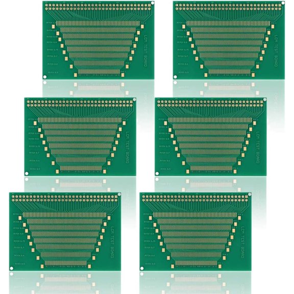 Treedix 6pcs 60PIN 0.5-1.0mm Pitch Test Board TFT LCD Universal Test Board 2.54 Pitch Adapter Board