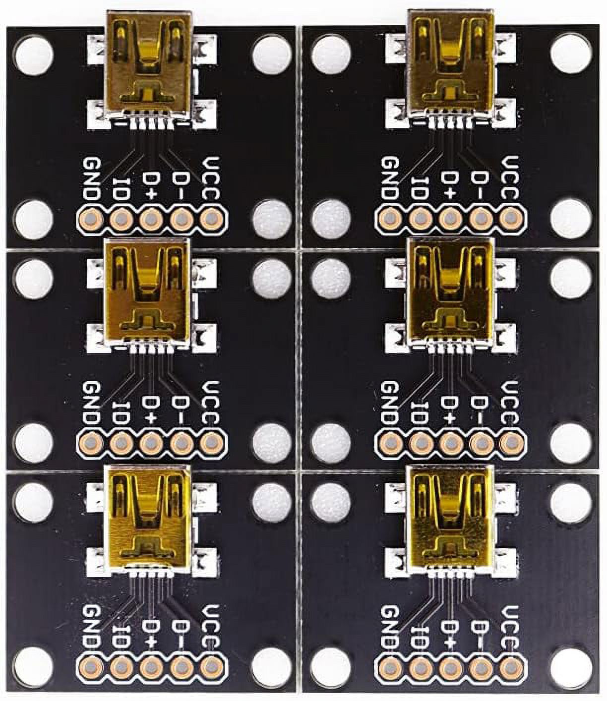 Treedix 6pcs Mini USB Female to DIP 2.54mm Pitch PCB Adapter Board USB