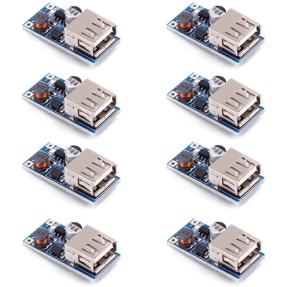 Treedix 8PCS DC-DC Booster Module (0.9V to 5V) to 5V 600MA USB Boost Circuit Board Mobile Power USB Boost Converter Charger Board Module