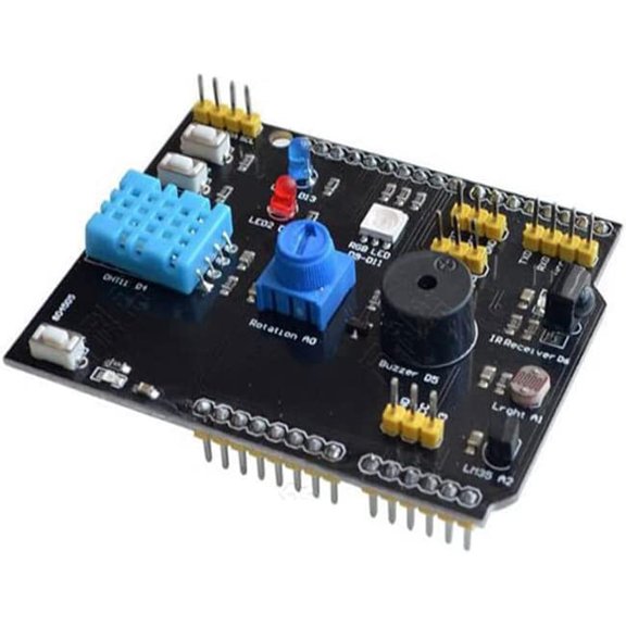 Treedix 9-in-1 Multifunction Expansion Board DHT11 Temperature and Humidity LM35 Temperature Buzzer Compatible with arduino