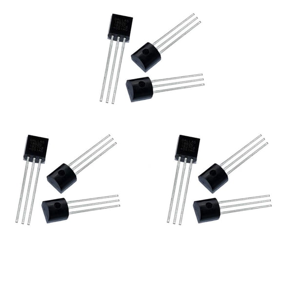 Treedix 9pcs 18B20 DS18B20 TO-92 3 Pins Wire Digital Thermometer Temperature IC Sensor Programmable Digital Thermometer/Temperature Sensor Temperature Acquisition TO-92