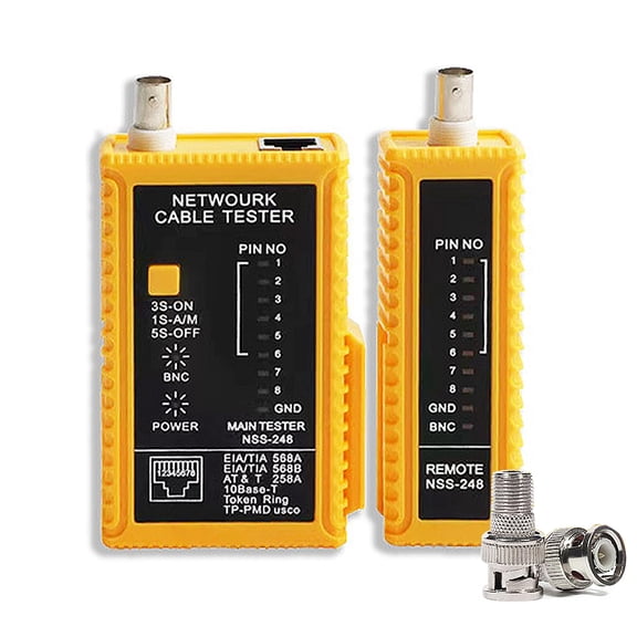 Treedix Coaxial(Coax) Cable Tester Network Cable Tester Portable BNC F-Style RJ45 Ethernet Multi-Tester Continuity Cable Checker