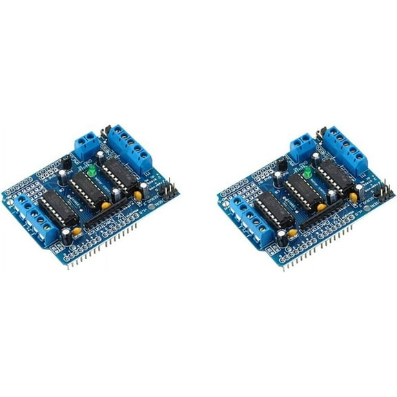 Treedix L293D DC Motor Drive Shield Stepper Motor Drive Shield Expansion Board Can Control DC/Stepping Motor/Steering Gear at The Same time Compatible with Arduino Duemilanove