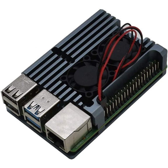 Treedix Metal Aluminium Alloy Armor Case Pi 4 Case, with Dual Cooling Fan Heatsink Compatible with Raspberry Pi 4 Model/Pi 4B