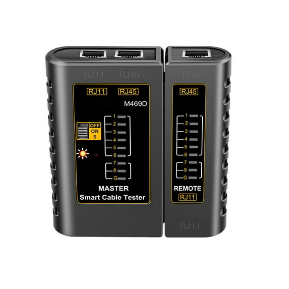 Treedix RJ45 RJ11 Network Cable Tester Ethernet Cable Tester Tool Telephone Line Test Continuity Tester for Cat5/Cat5e/Cat6/Cat6a/Cat7/UTP Ethernet Cable(Black)