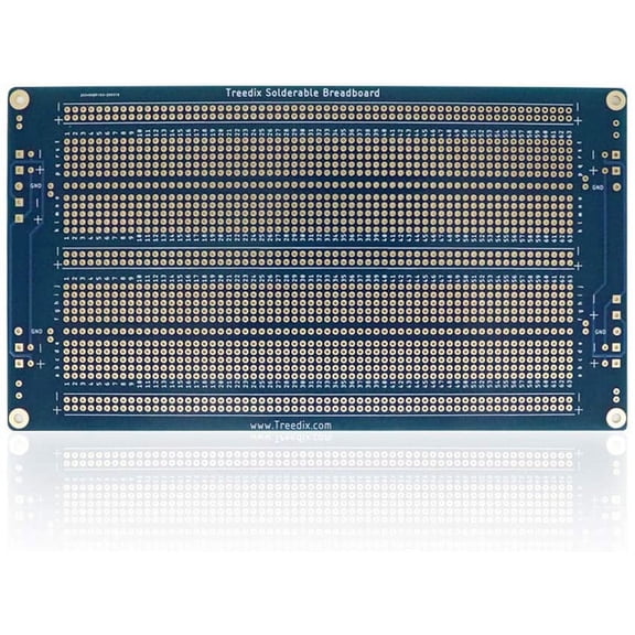 Treedix Solderable BreadBoard PCB Prototype Shield Board Double Sided Tinned Gold Plated Holes
