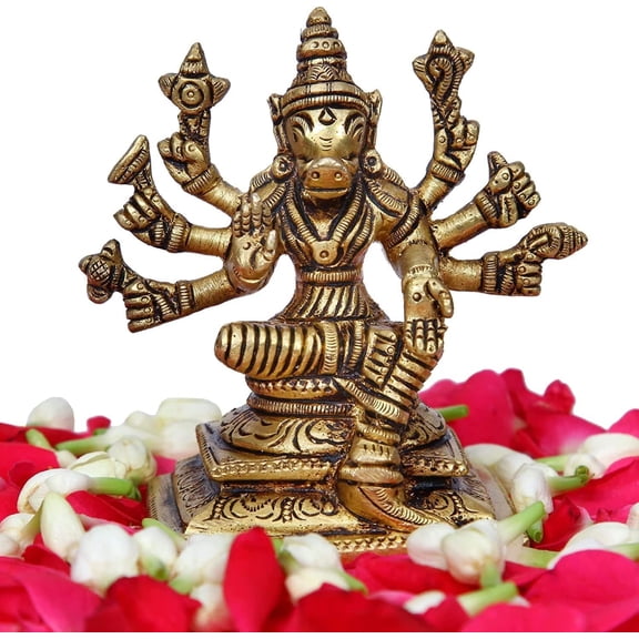 TreegoArt Brass Varahi Amman Statue Lord VISHNU'S VARAHA Avatar God Idols- 3.5 Inch