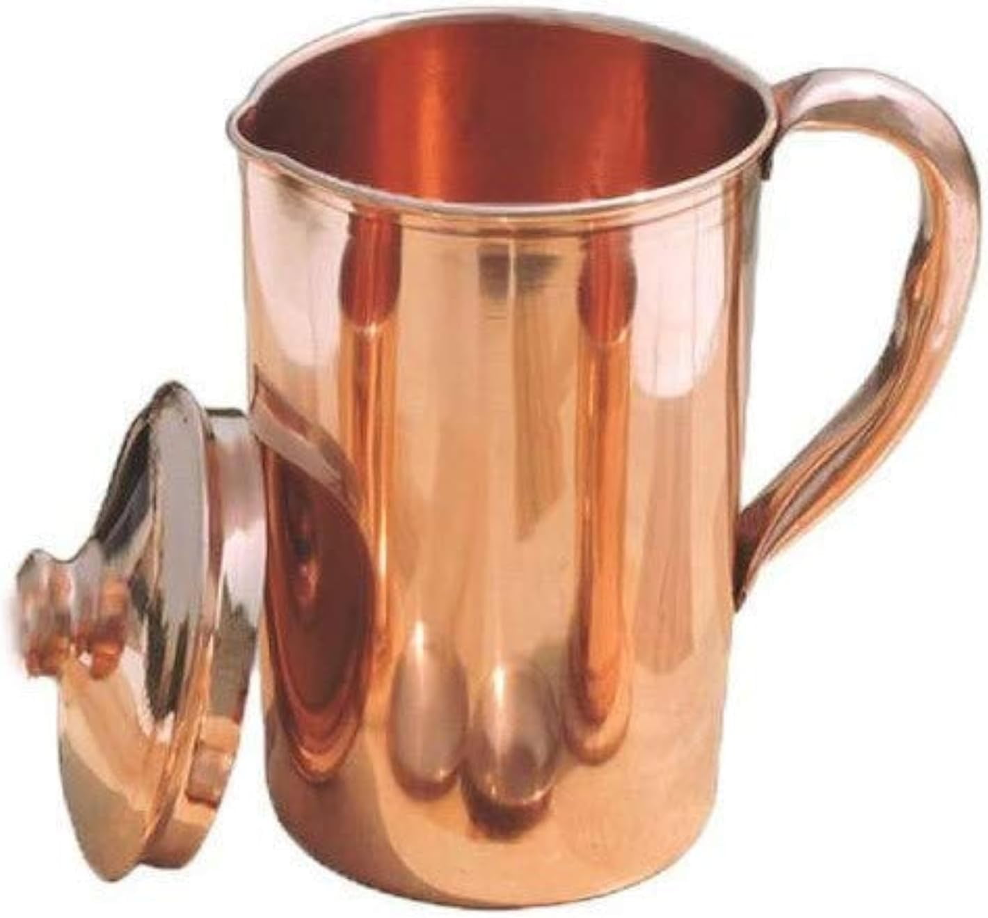 Handcrafted Copper Water Pitcher with Lid for Ayurvedic Benefits