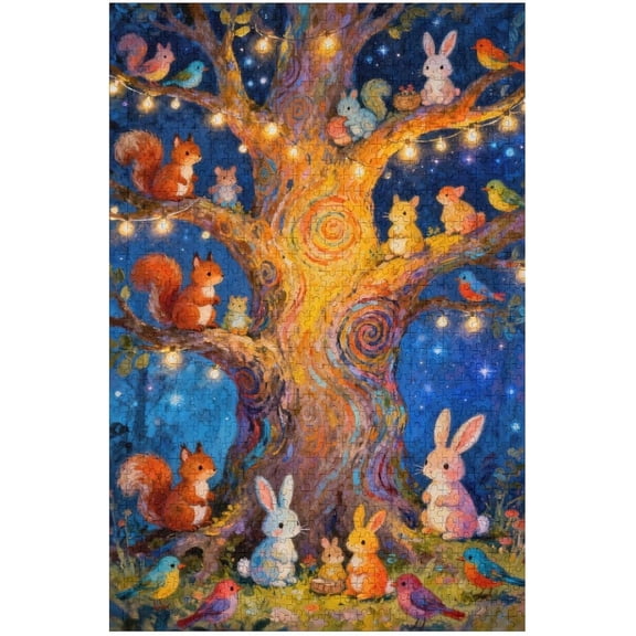 Treehouse Family Jigsaw Puzzle, 1000 Piece Puzzle for Adults, Impossible Hard Challenging Puzzle, Fun and Relaxing Family Game, Home Decoration, Interlock Perfectly, No Dust, 30x20 in