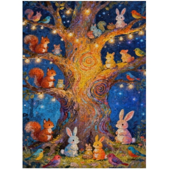 Treehouse Family Jigsaw Puzzle, 500 Piece Puzzle for Adults, Impossible Hard Challenging Puzzle, Fun and Relaxing Family Game, Home Decoration, Interlock Perfectly, No Dust, 20.5x15 in