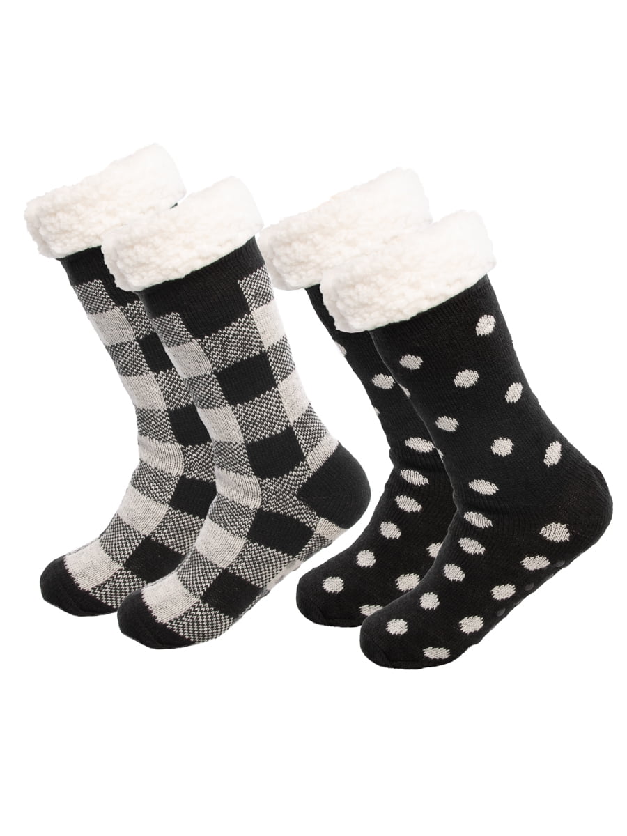 Treehouse Knit (2 Pack) Colorful Womens Thick Knit Winter Sherpa Fleece