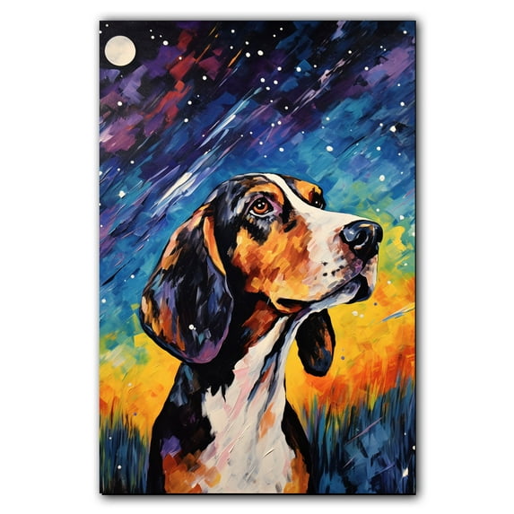 Treeing Walker Coonhound Canvas Wall Art Colorful Pet Canvas Oil Painting Canvas Print Street Art Farmhouse Cattle Modern Artwork Living Bedroom Bathroom Home Office Decor