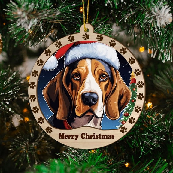 Treeing Walker Coonhound Christmas Dog Ornament, Treeing Walker Coonhound Dog Christmas Stained Glass, Treeing Walker Coonhound Dog Suncatcher Christmas Tree Decor, Xmas Dog Gift