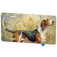 thumbnail image 1 of Treeing Walker Coonhound Dog Art Nouveau Metal Novelty License Plate, 1 of 7