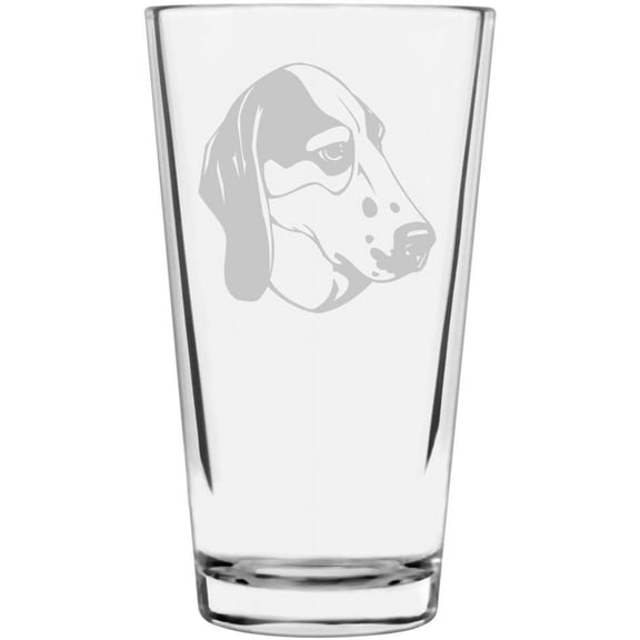 Treeing Walker Coonhound Dog Themed Etched All Purpose 16oz Libbey Pint Glass