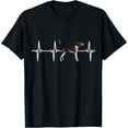 thumbnail image 1 of Treeing Walker Coonhound Heartbeat Love My Dog T-ShirtMen's and women's gift, black and white T-shirt, size: Extra large S-4XL, 1 of 4