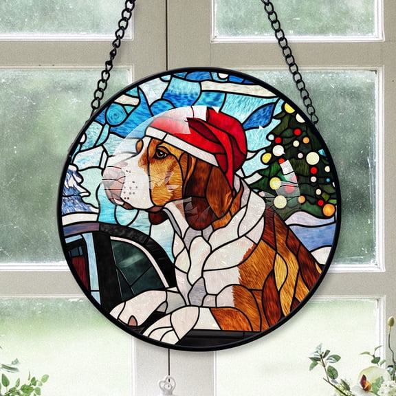 Treeing Walker Coonhound Ornament Christmas 2025 Pet Dog, Treeing Walker Coonhound Dog Stained Glass Christmas Decorations, Dog Christmas Tree, Haging Decor