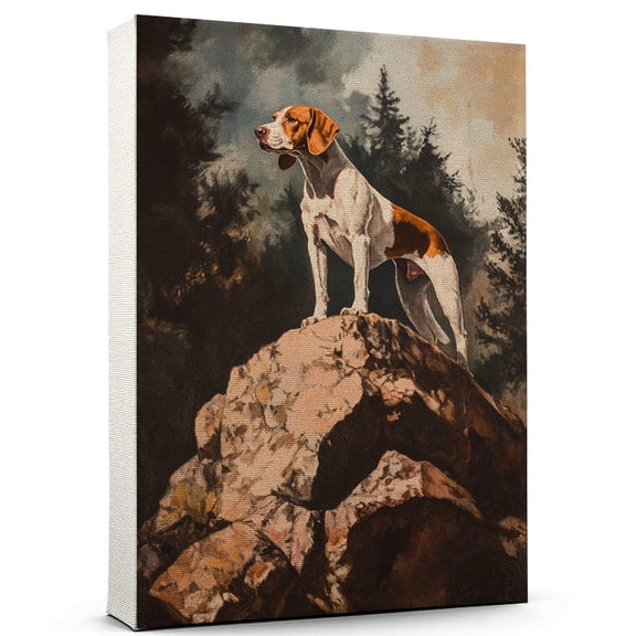 Treeing Walker Coonhound Vintage Dog Climbing Canvas  Artistic Sports, Treeing Walker Coonhound Dog with Climbing Canvas Wall Print for Bedroom, Living Room, Office