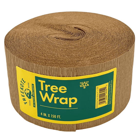 Treekote 4" x150' Tree Wrap - Commercial Size Weather Resistant Tree Wrap - Tree Trunk Wrap Protects Against Frost, Sun and Bugs - Tree Guard for Fruit Trees, Shrubs, and Saplings