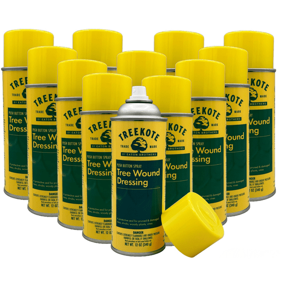 Treekote Tree Pruning Sealer Aerosol Spray, Water-Resistant Tree Wound Dressing for Pruned and Damaged Trees, 12 oz Can, 12-Pack