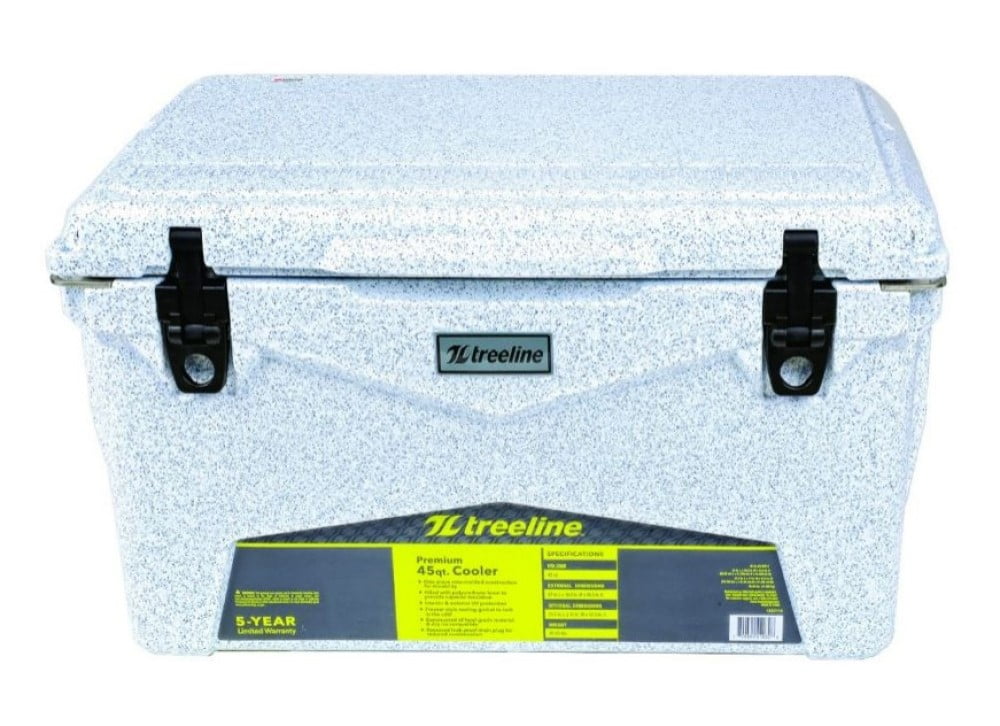 Treeline 2811S752G 45 qt. Premium RotoMolded Cooler, Granite